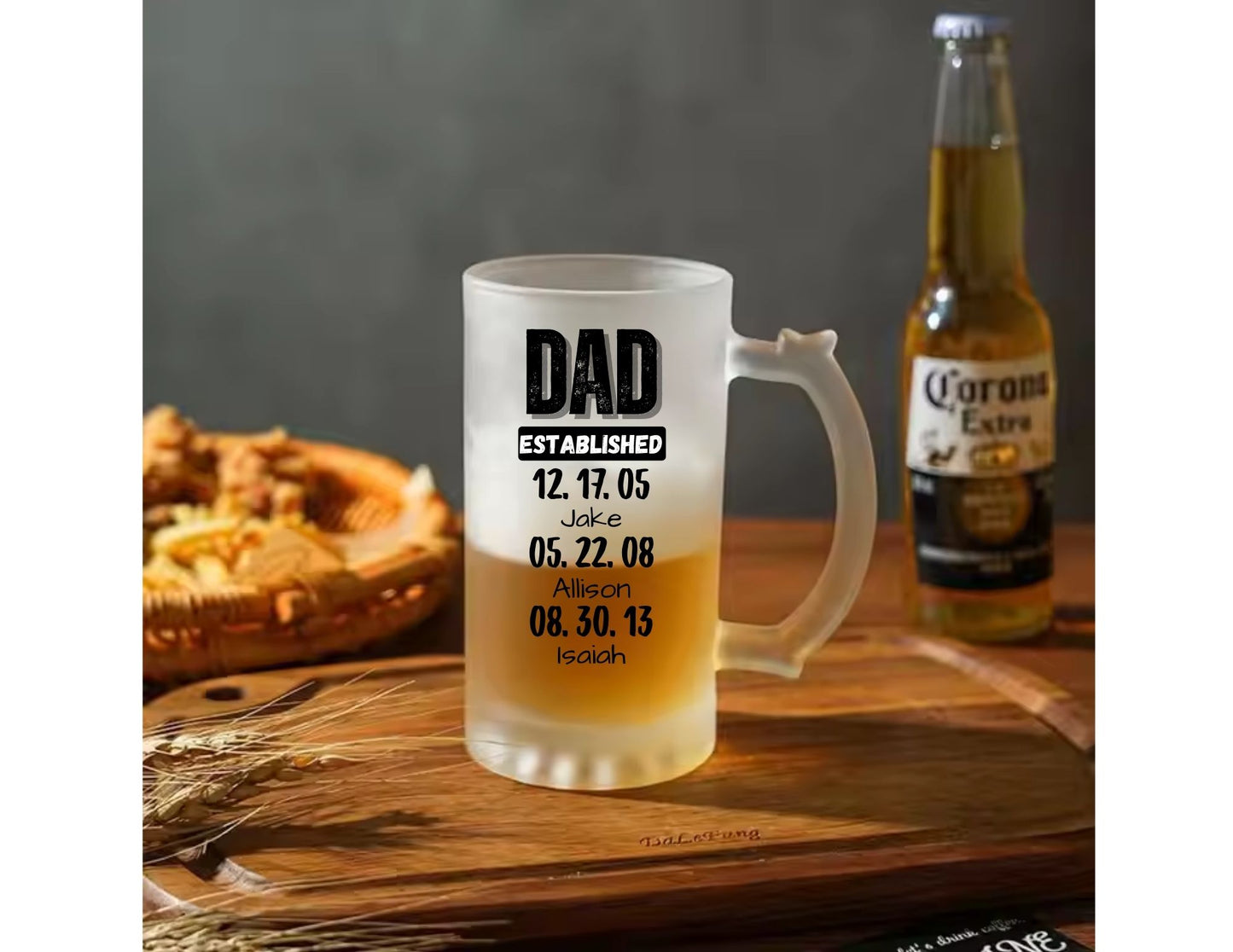 Established DAD frosted beer mug