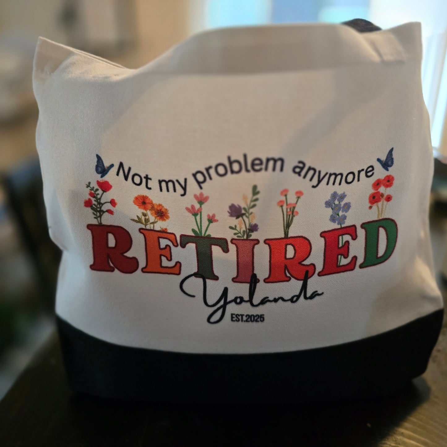 Retired tote bag
