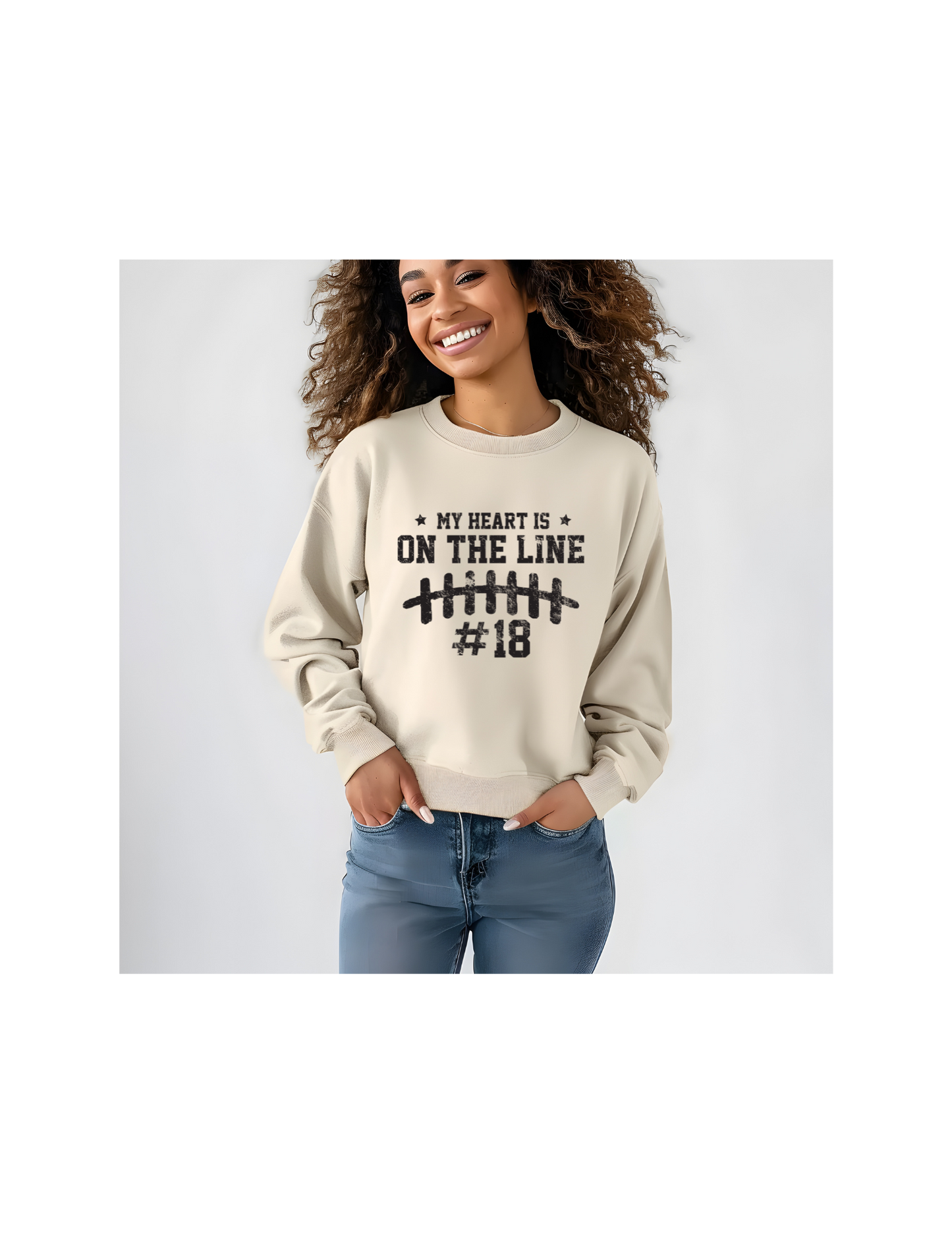 Personalized Heart on the line Football mom
