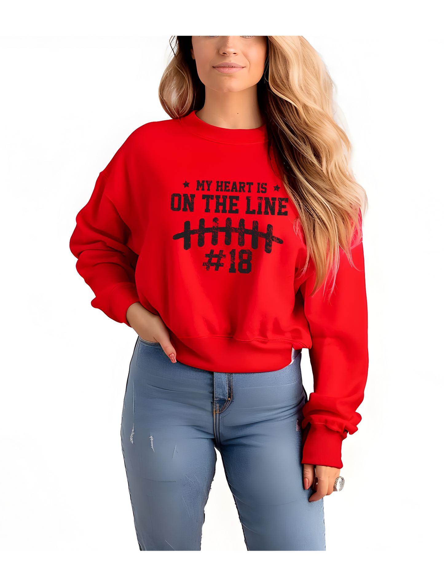 Personalized Heart on the line Football mom