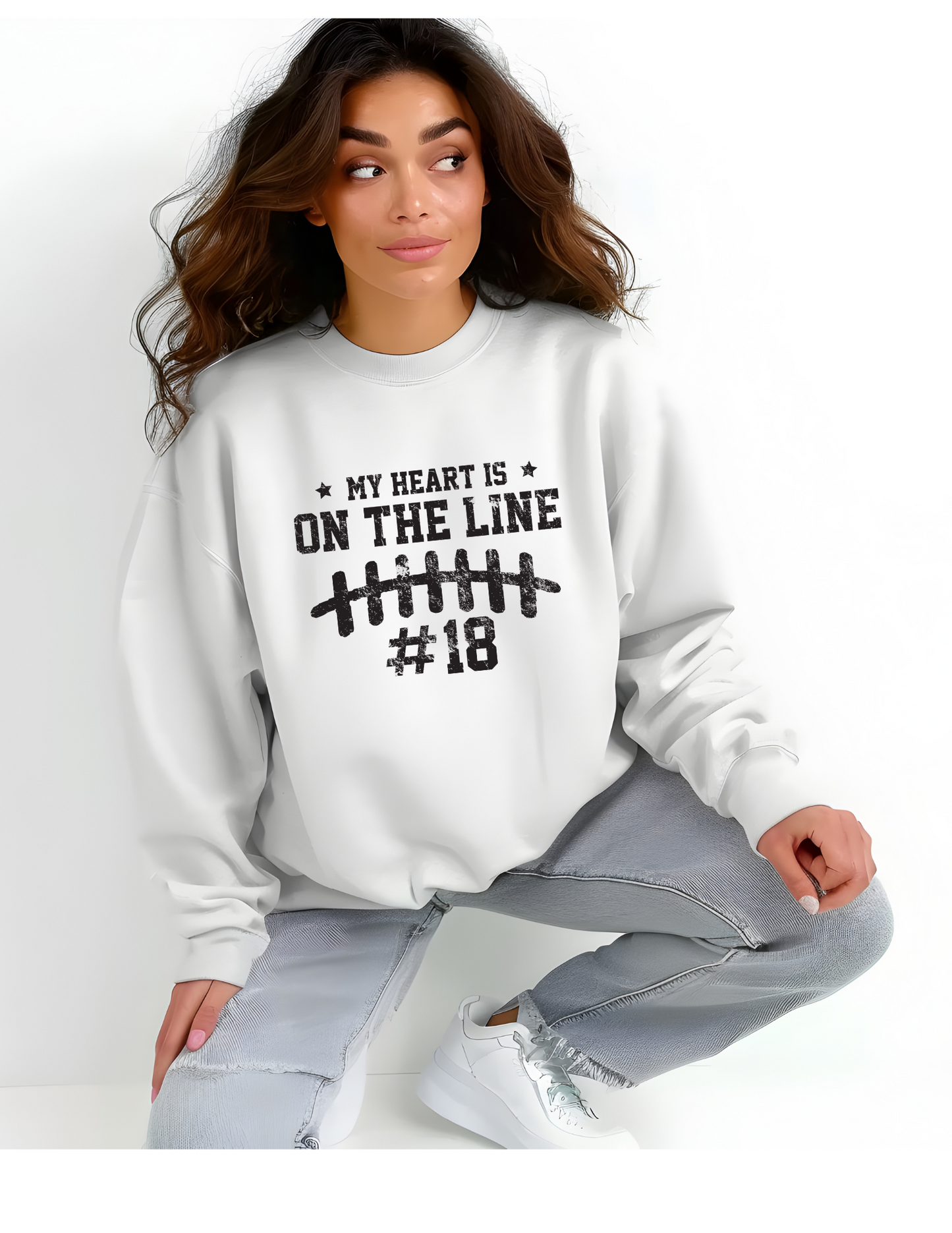 Personalized Heart on the line Football mom