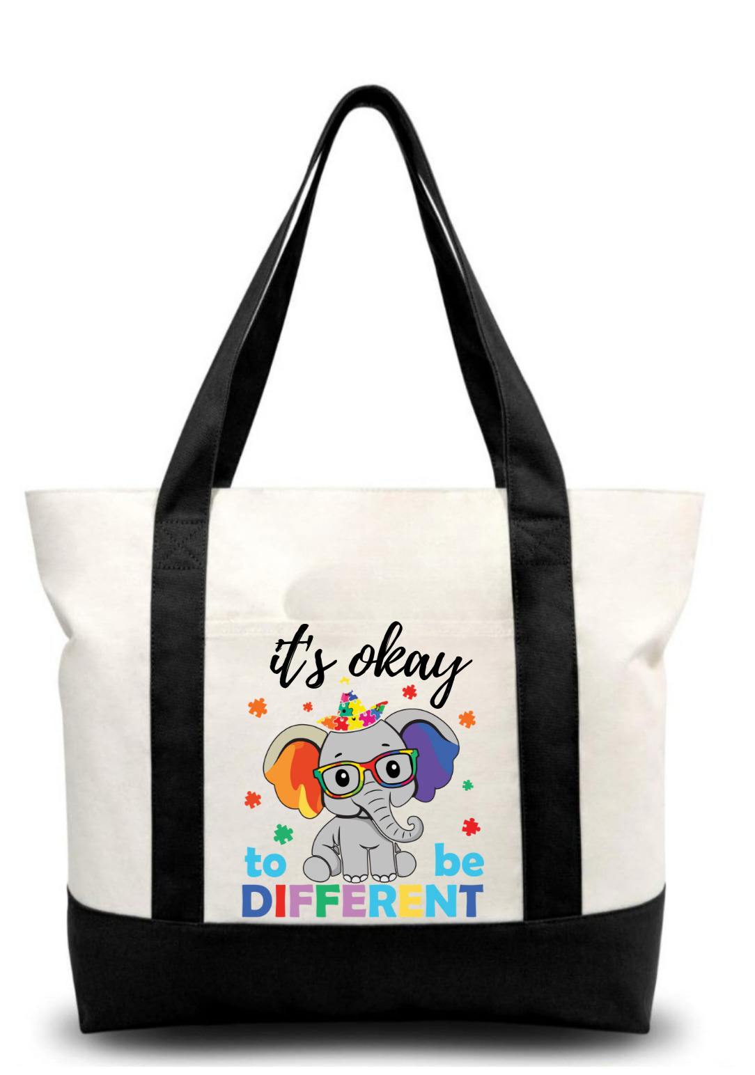 It's okay to be different tote bag.