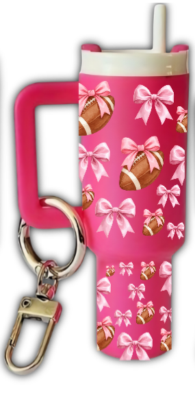 Bows & Football keychain