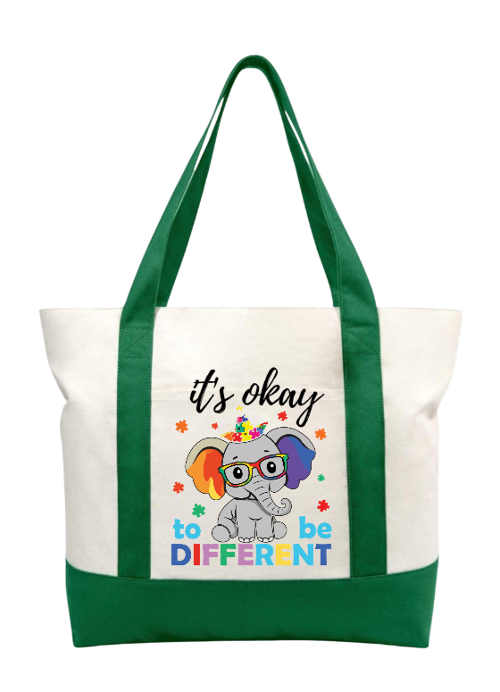 It's okay to be different tote bag.
