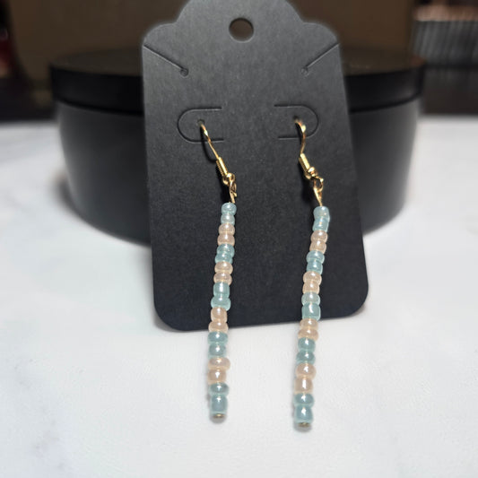 Pastel pink and blue Glass Seed Bead earrings