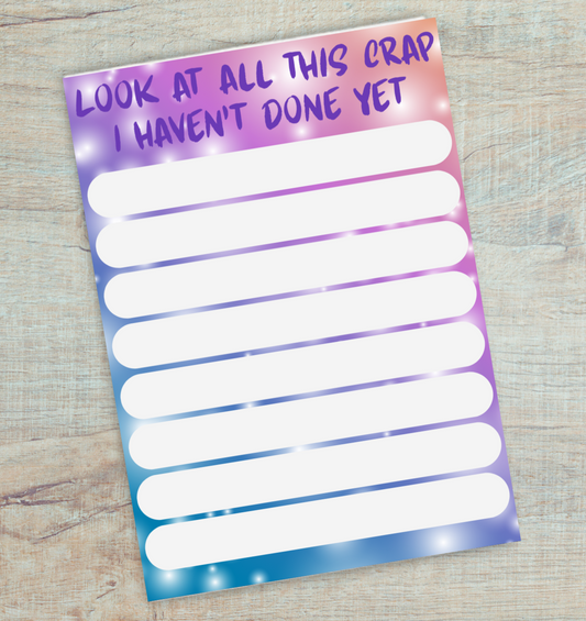 Look at all this crap note pad