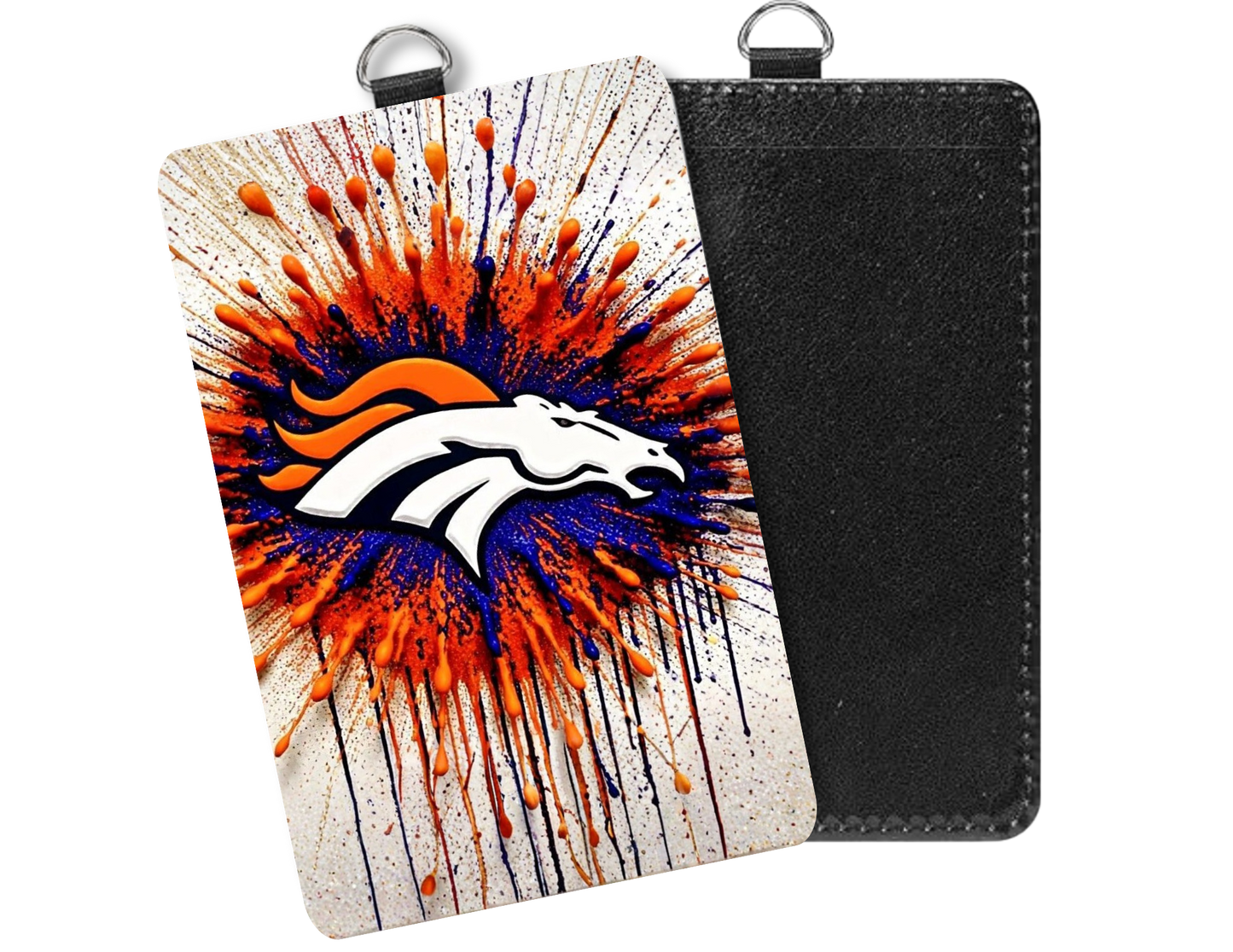 Bleed orange & blue badge holder