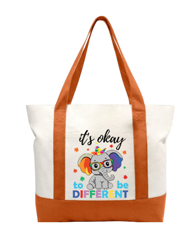 It's okay to be different tote bag.
