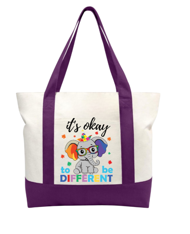 It's okay to be different tote bag.