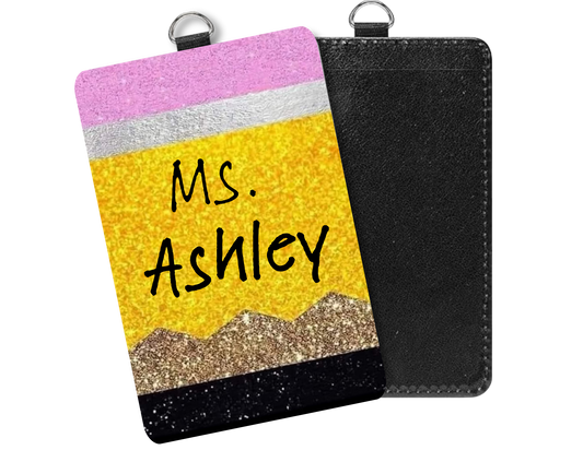 Personalized pencil badge holder