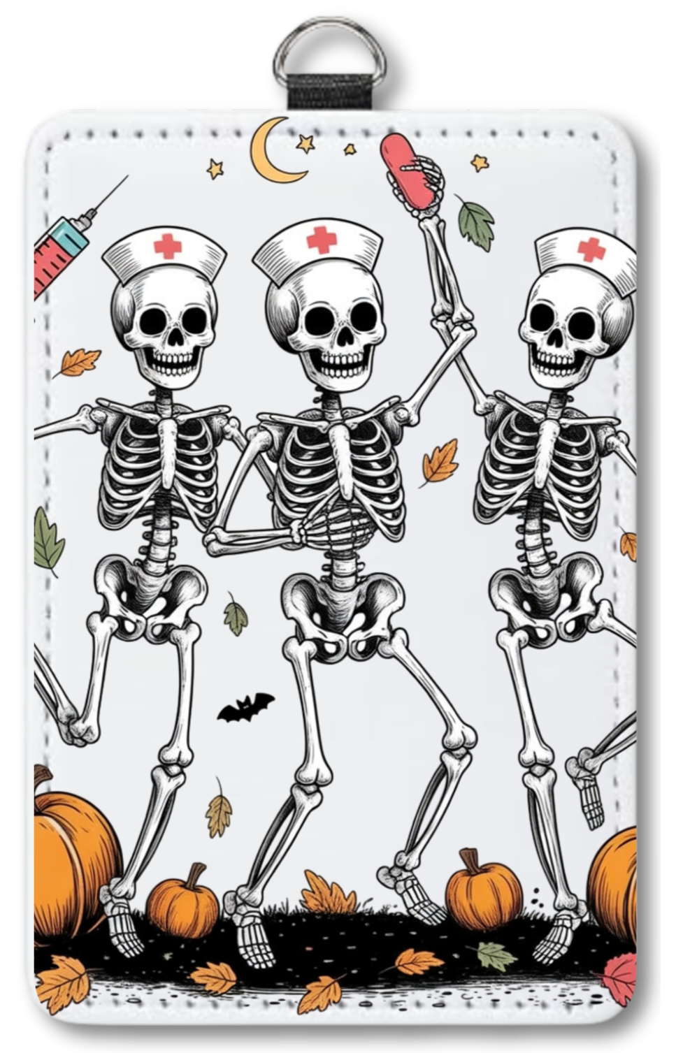 Dancing Skeletons badge holder