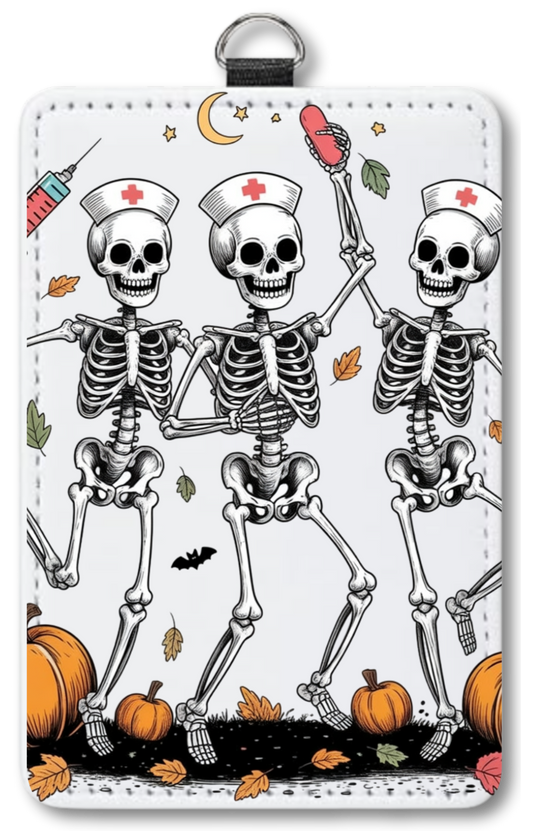 Dancing Skeletons badge holder