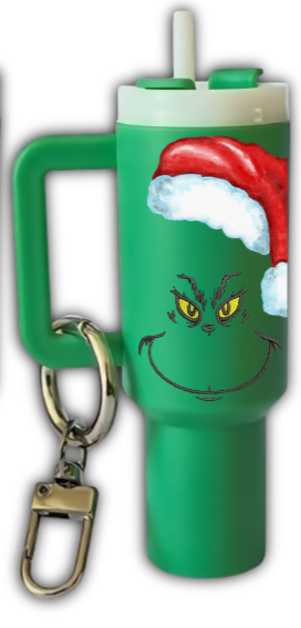 Little green santa keychain