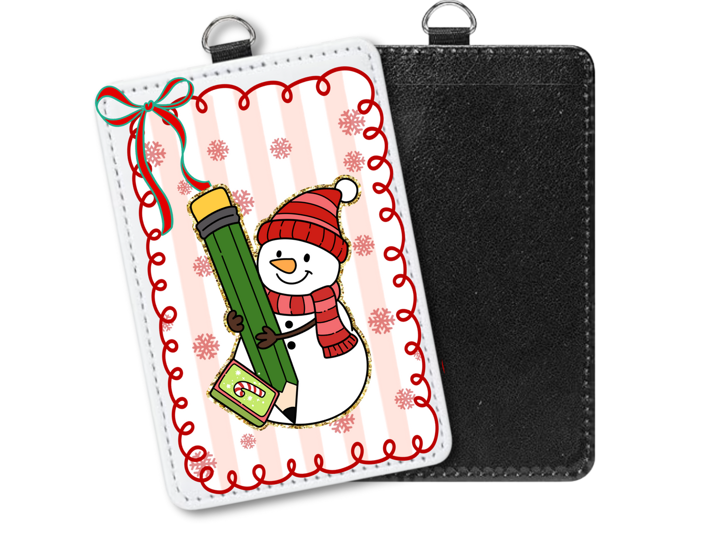 Snowman badge holder