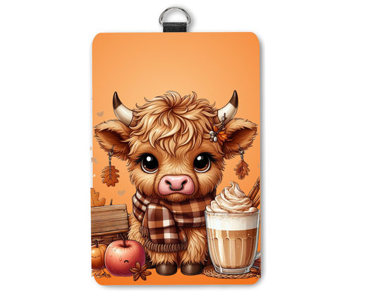 Highland cow badge holder
