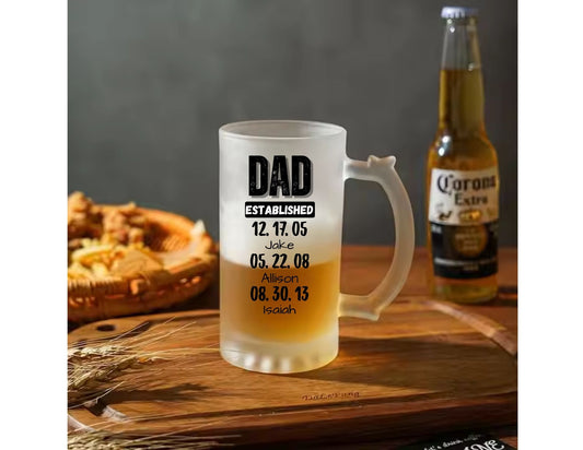 Established DAD frosted beer mug
