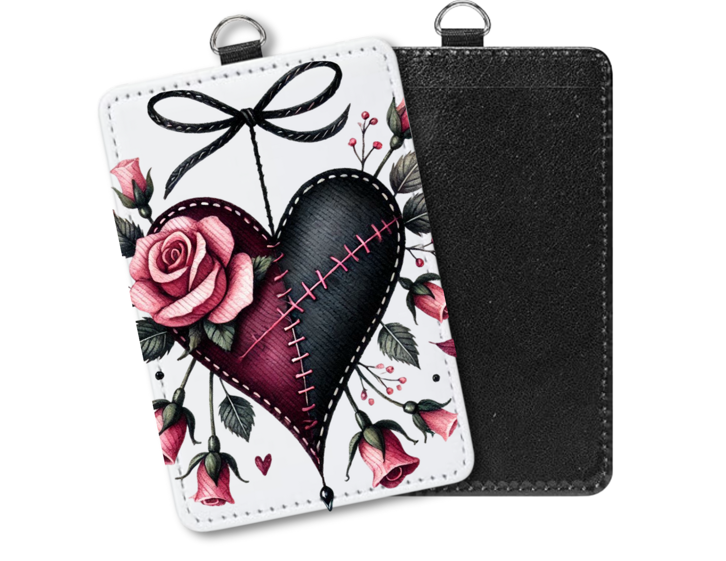 Sewn Heart | Badge holder | PU Leather