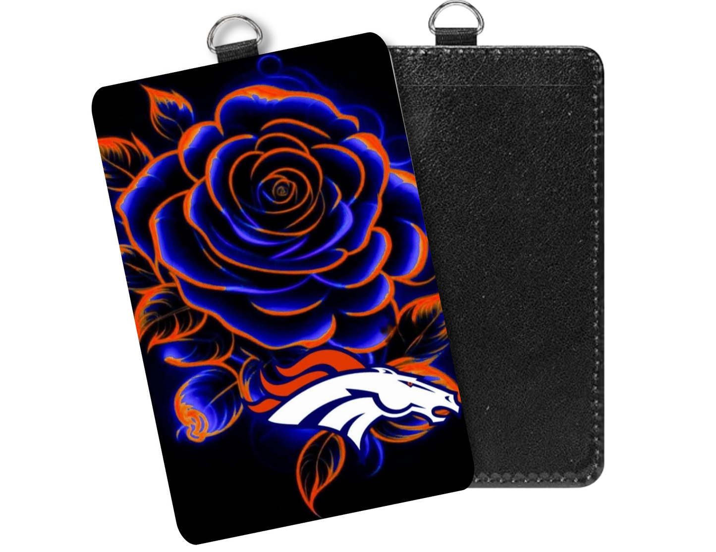 Broncos flower Badge holder